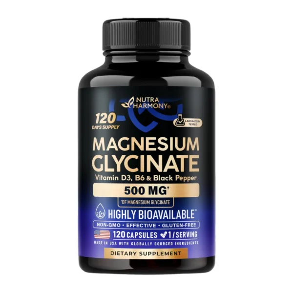 Nutra Harmony Magnesium Glycinate 500mg – 120 Capsules