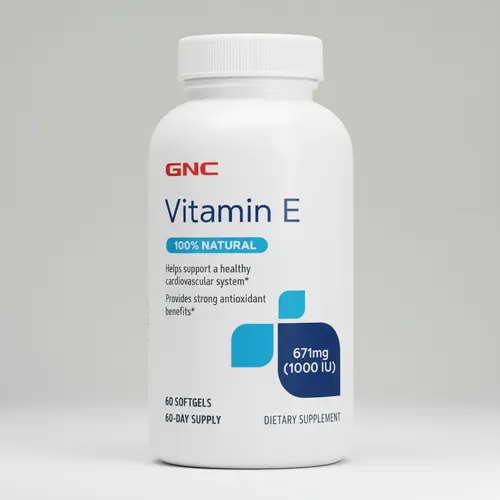 GNC Vitamin E 100% Natural 1000 IU (671 mg) – 60 Softgels