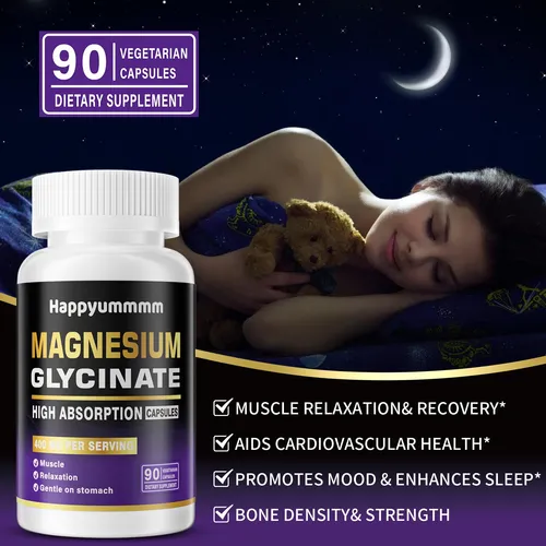 Happyummmm Magnesium Glycinate 400mg – Muscle Relaxation (180 Capsules)