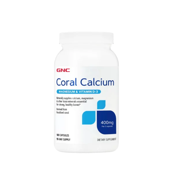 GNC Coral Calcium with Magnesium & Vitamin D-3 – 400 mg – 180 Capsules