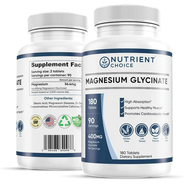 Nutrient Choice Magnesium Glycinate 400 Mg Capsules