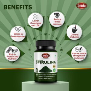 Osnia Superfood Spirulina – 500mg, High in Vitamins & Protein