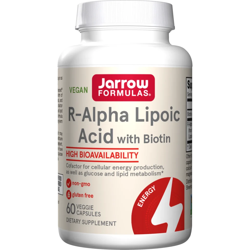 Vegan Jarrow Formulas R-Alpha Lipoic Acid with Biotin Supplement
