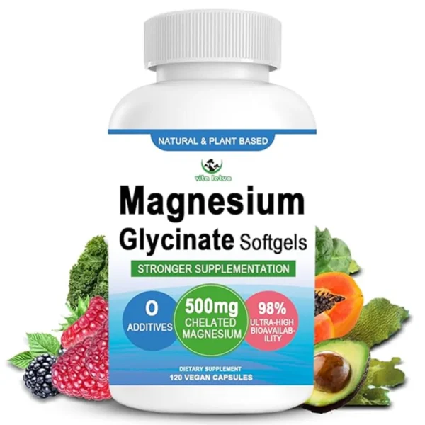 Vita Letuo Magnesium Glycinate 500mg – (120 Vegan Softgels)