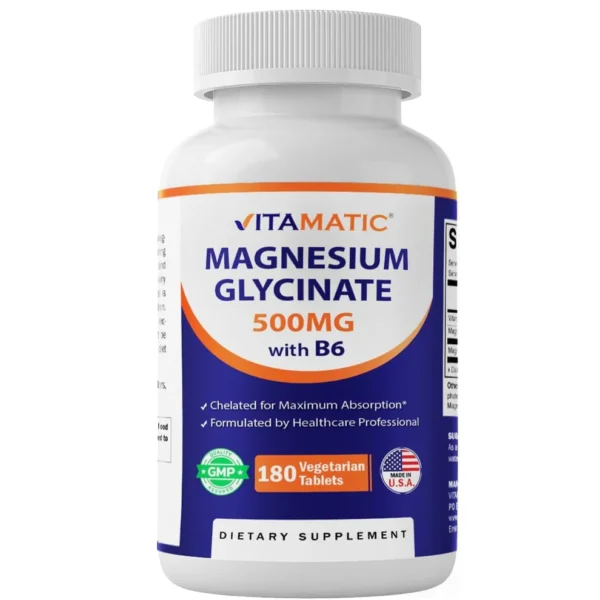 Vitamatic Magnesium Glycinate 500mg Tablets With B6