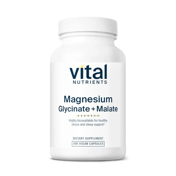 Vital Nutrients – Magnesium Glycinate + Malate 100 Vegan Capsules