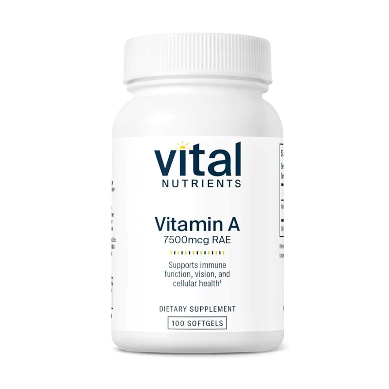 Vital Nutrients Vitamin A – 7500 mcg RAE – 100 Softgels