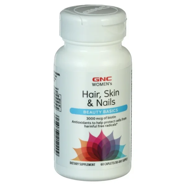 GNC Women’s Hair, Skin & Nails Advanced – 6000 mcg Biotin – 60 Caplets