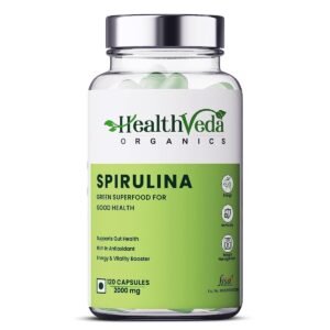 HealthVeda Organics Certified Organic Spirulina –120 Capsules