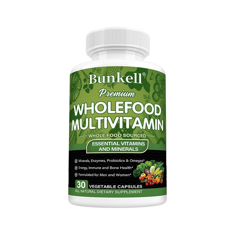 Bunkell Premium Whole Food Multivitamin – Essential Nutrients 120Capsules