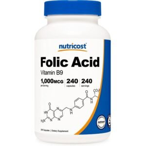 Nutricost Folic Acid Vitamin B9 1,000MCG – 60 Capsules
