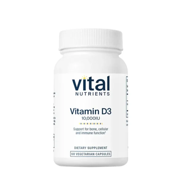Vital Nutrients Vitamin D3 – 10,000 IU – 60 Capsules