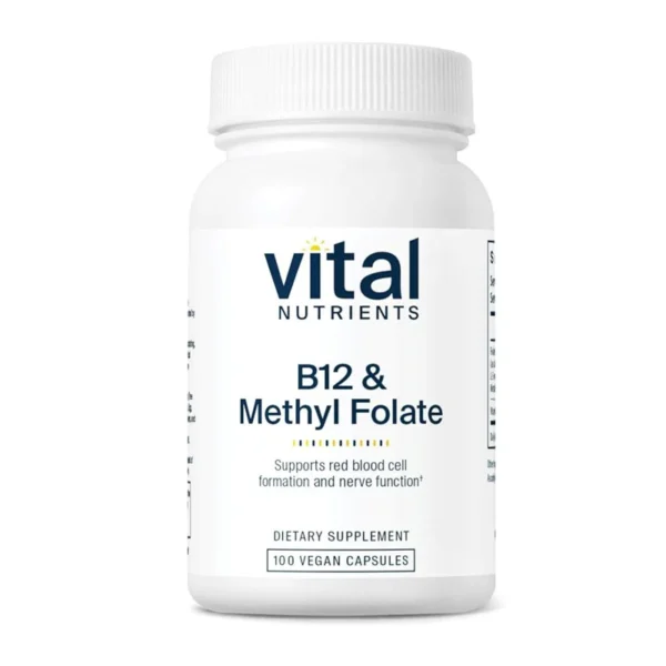 Vital Nutrients B12 & Methyl Folate – 100 Vegan Capsules