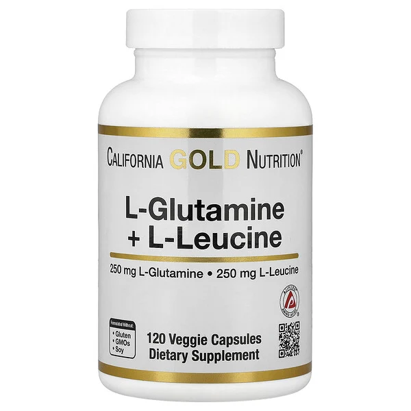 California Gold Nutrition, L-Glutamine + L-Leucine
