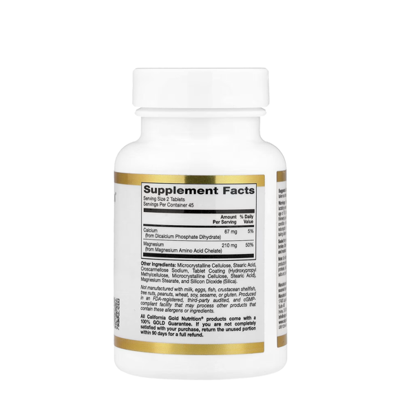 California Gold Nutrition, Magnesium Chelate with Calcium, 90 Tablets