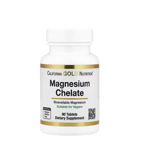 California Gold Nutrition, Magnesium Chelate with Calcium, 90 Tablets