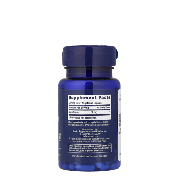 Life Extension, Melatonin, 3 mg, 60 Vegetarian