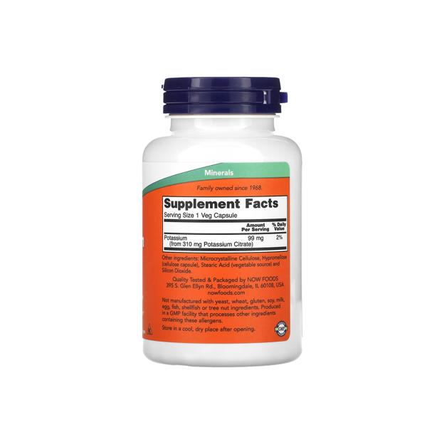 NOW Foods, Potassium Citrate, 99 mg, 180 Veg Capsules