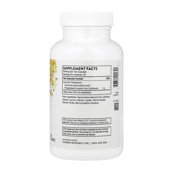 Thorne, Curcumin Phytosome, 120 Capsules (500 mg per Capsule)